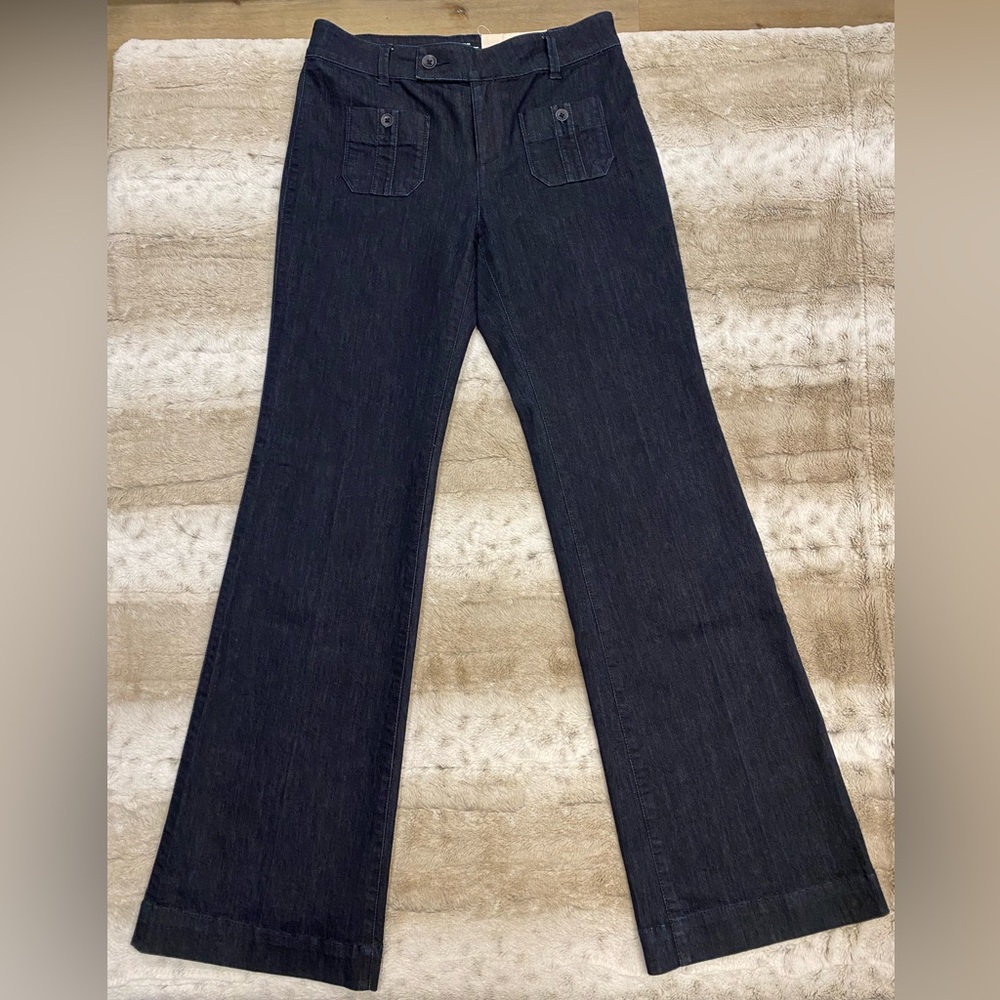 NWT Ann Taylor LOFT Flare Dark Wash Jeans Size 4 - Picture 2 of 13